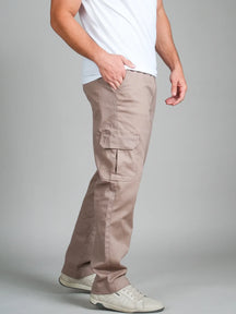 Calca cargo sarja masculino com elásticos