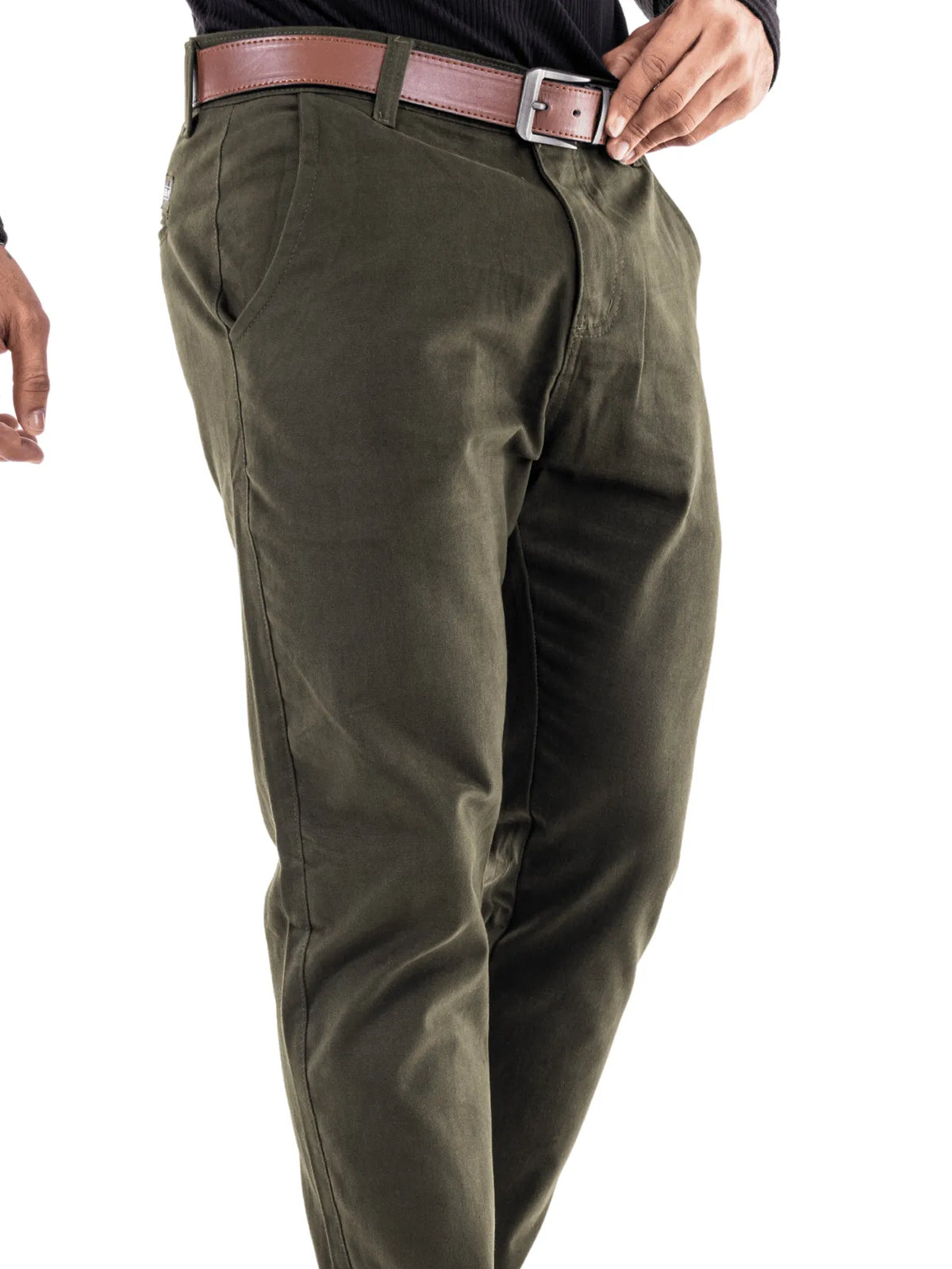 Calça masculina tipo alfaiataria sarja brim slim fit com elastano