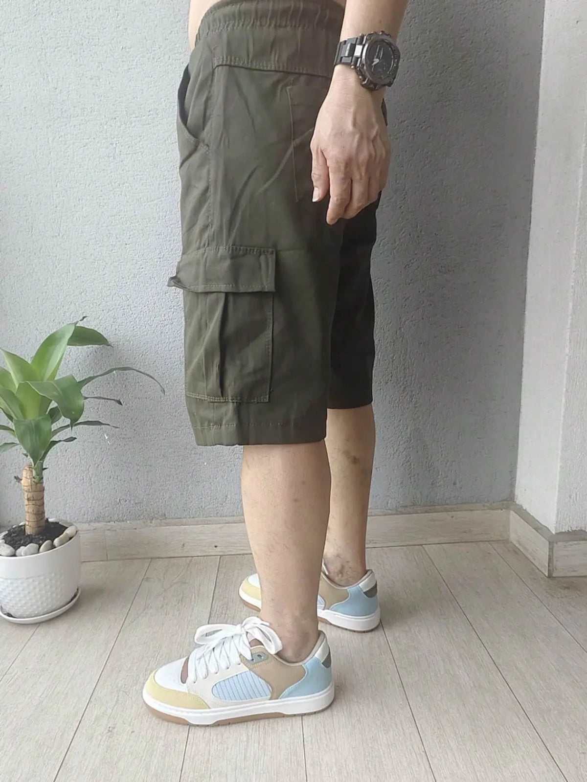 Bermuda Cargo Larga Masculina Streetwear 6 Bolsos