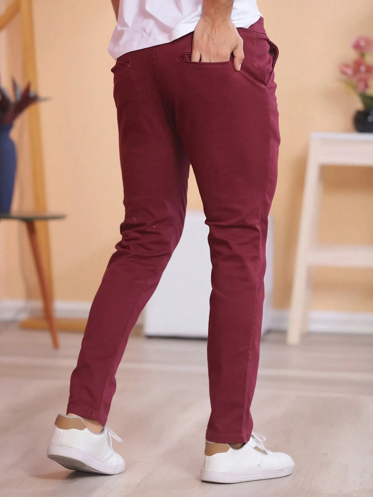 Calça sarja masculina sport fino