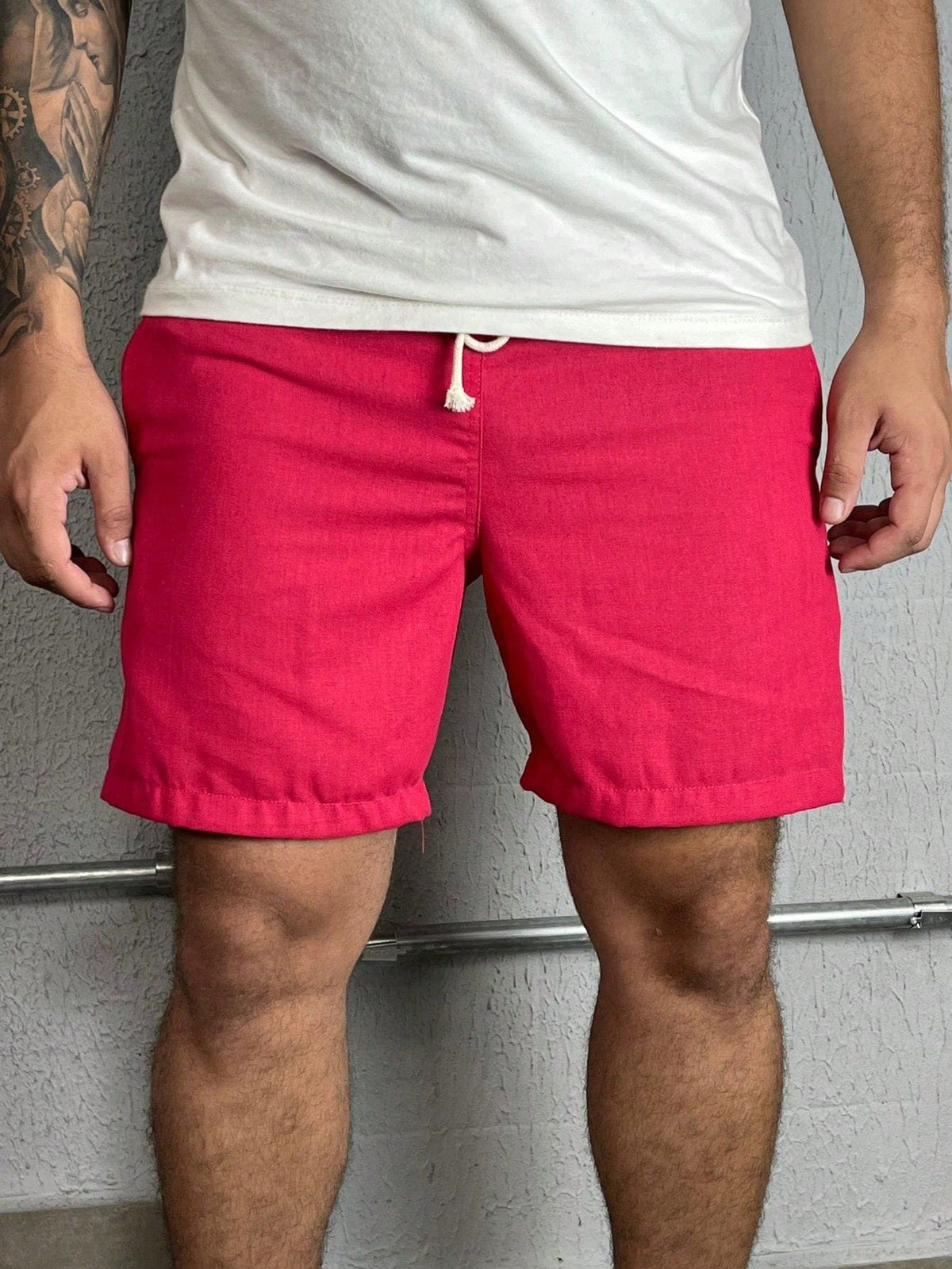 Bermuda em Linho Masculina com Cordão