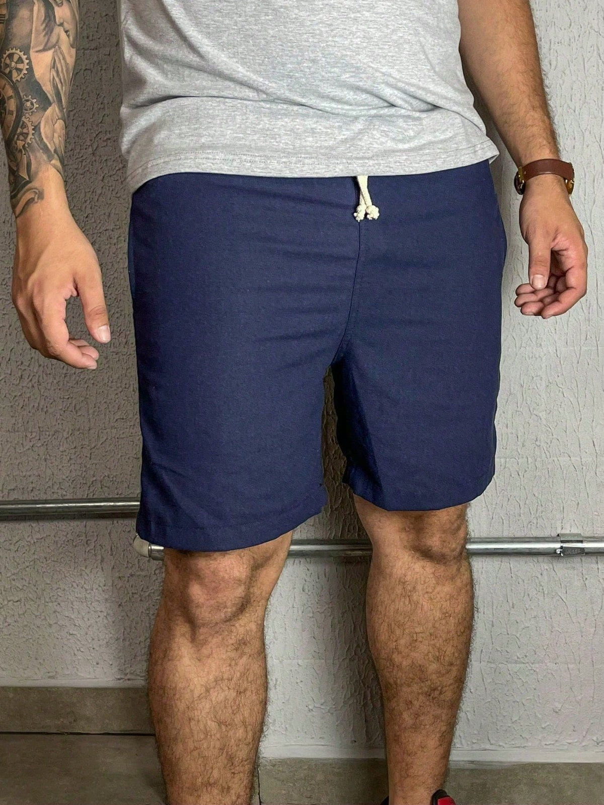 Bermuda em Linho Masculina com Cordão