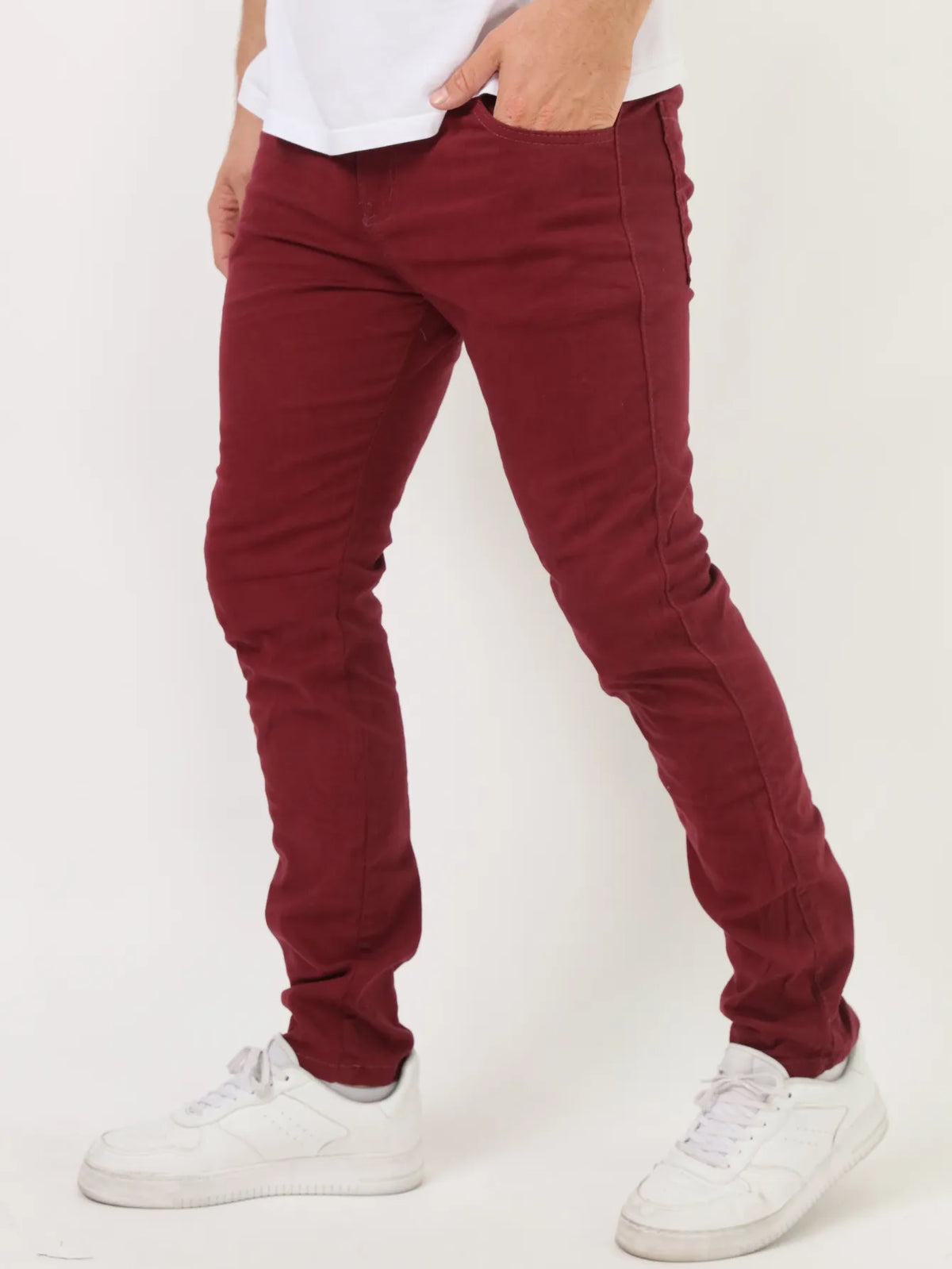 Calça Masculina Sarja Brim Slim com Lycra