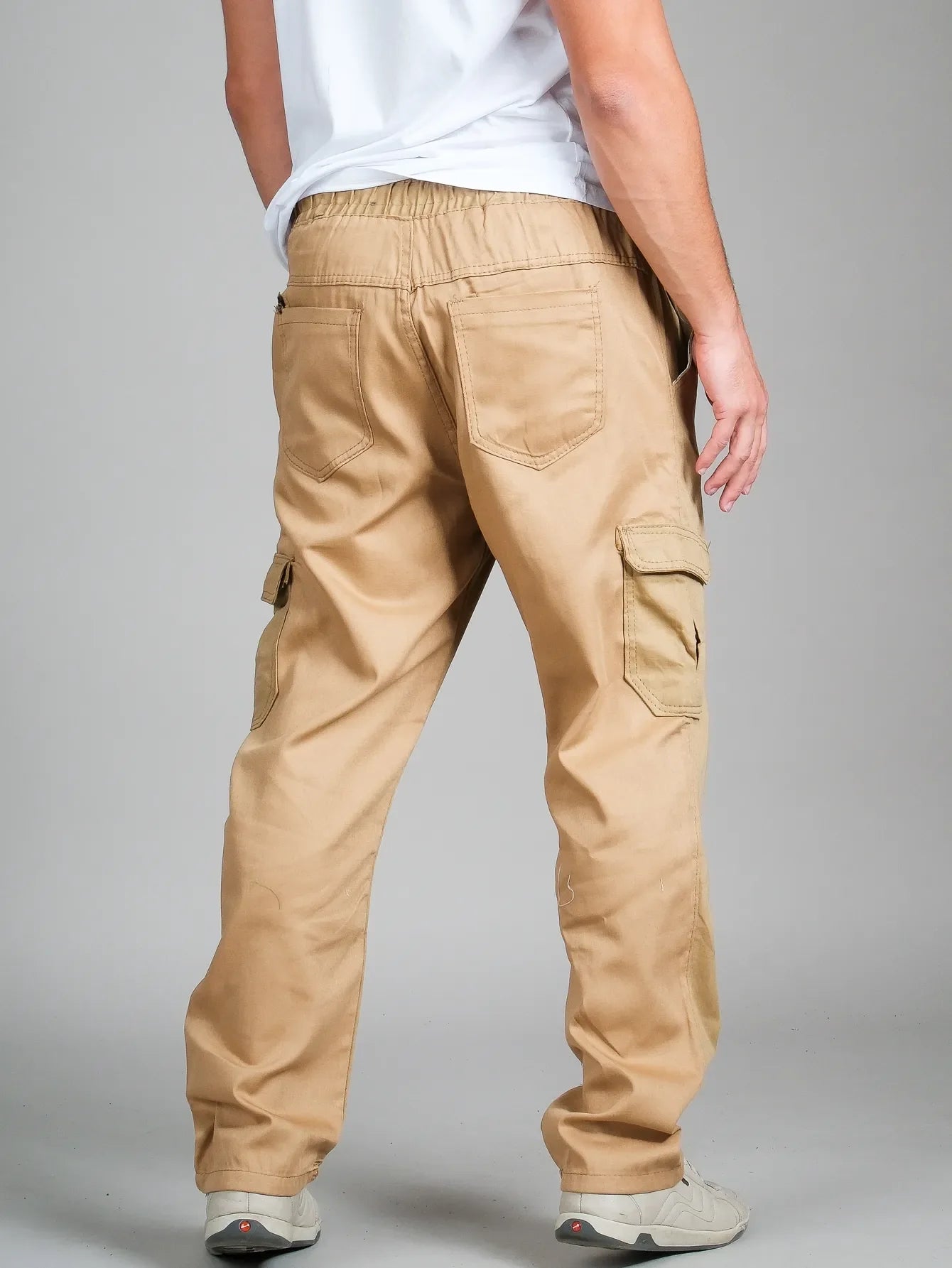 Calca cargo sarja masculino com elásticos
