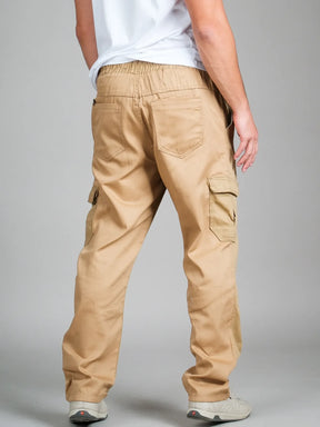 Calca cargo sarja masculino com elásticos