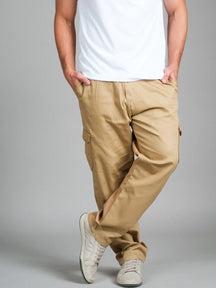 Calca cargo sarja masculino com elásticos